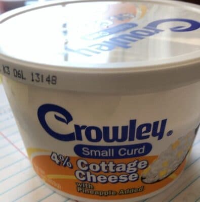 4% SMALL CURD COTTAGE CHEESE WITH PINEAPPLE ADDED, PINEAPPLE