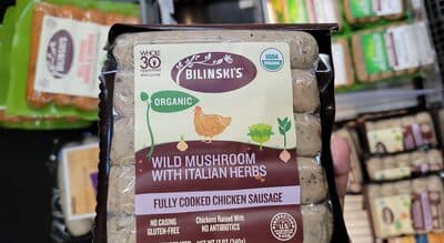 ORGANIC WILD MUSHROOM WITH ITALIAN HERBS CHICKEN SAUSAGE, WILD MUSHROOM WITH ITALIAN HERBS