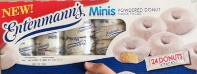 POWDERED DONUT MINIS SNACK PACKS, POWDERED