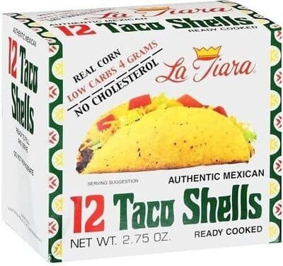YELLOW CORN AUTHENTIC MEXICAN 12 TACO SHELLS, YELLOW CORN