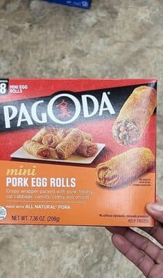 PORK EGG MINI ROLLS CRISPY WRAPPER PACKED WITH PORK, FRESHLY CUT CABBAGE, CARROTS, CELERY AND ONIONS, PORK EGG