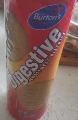 BURTON'S FOODS, DIGESTIVE SWEETMEAL BISCUITS