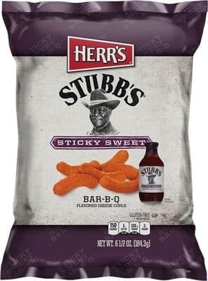 STICKY SWEET BAR-B-Q FLAVORED CHEESE CURLS, STICKY SWEET BAR-B-Q