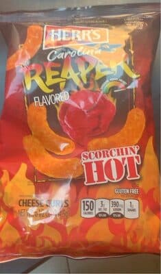 CAROLINA REAPER FLAVORED CHEESE CURLS, CAROLINA REAPER