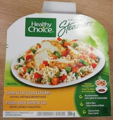 HEALTHY CHOICE, GOURMET STEAMERS, GENERAL TAO'S SPICY CHICKEN