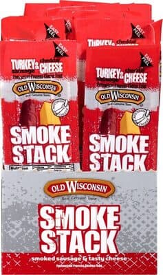 TURKEY SAUSAGE & CHEDDAR CHEESE SMOKE STACK, TURKEY SAUSAGE & CHEDDAR CHEESE