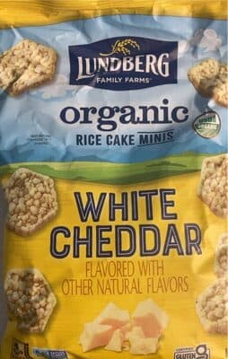 WHITE CHEDDAR ORGANIC RICE CAKE MINIS, WHITE CHEDDAR