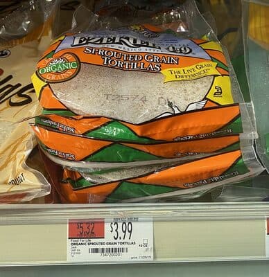 FOOD FOR LIFE, EZEKIEL 4:9, SPROUTED GRAIN TORTILLAS