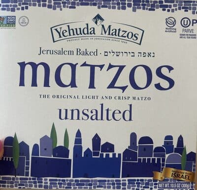 UNSALTED THE ORIGINAL LIGHT AND CRISP JERUSALEM BAKED MATZOS, UNSALTED