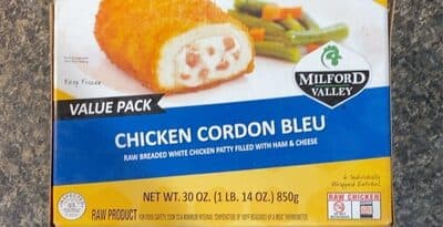 CHICKEN CORDON BLEU RAW BREADED WHITE CHICKEN PATTY FILLED WITH HAM & CHEESE ENTREES, CHICKEN CORDON BLEU