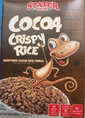 COCOA CRISPY RICE SWEETENED CEREAL, COCOA CRISPY RICE