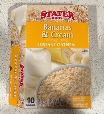 BANANAS & CREAM INSTANT OATMEAL, BANANAS & CREAM
