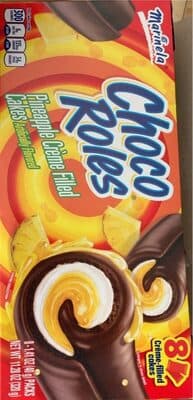PINEAPPLE CREME CHOCO ROLES FILLED CAKES, PINEAPPLE CREME