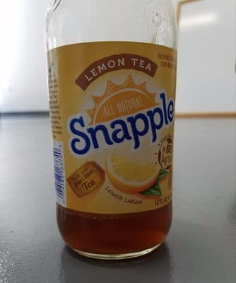 SNAPPLE, LEMON TEA, MADE FROM GREEN & BLACK TEA LEAVES