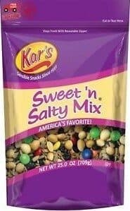 SWEET 'N SALTY PEANUTS, COCOA CANDIES, RAISINS, SUNFLOWER KERNELS MIX, SWEET 'N SALTY