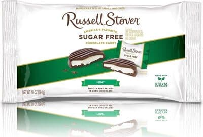 SUGAR FREE MINT PATTIES IN DARK CHOCOLATE CANDY, MINT