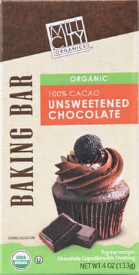 100% CACAO UNSWEETENED CHOCOLATE BAKING BAR, UNSWEETENED CHOCOLATE