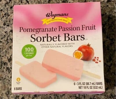 POMEGRANATE PASSION FRUIT SORBET BARS, POMEGRANATE PASSION FRUIT