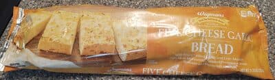 FIVE CHEESE GARLIC WITH REAL CRUSHED GARLIC AND MOZZARELLA, PARMESAN, ROMANO, ASIAGO AND SMOKED PROVOLONE CHEESE BREAD, FIVE CHEESE GARLIC