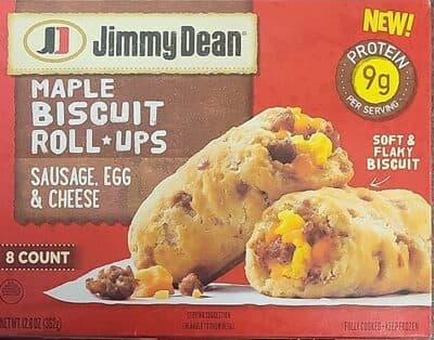 SAUSAGE, EGG & CHEESE MAPLE BISCUIT ROLL-UPS, SAUSAGE, EGG & CHEESE