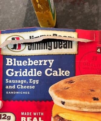 BLUEBERRY GRILLED CAKE SAUSAGE, EGG AND CHEESE SANDWICHES, BLUEBERRY