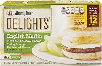 TURKEY SAUSAGE, EGG WHITE & CHEESE ENGLISH MUFFIN SANDWICHES, TURKEY SAUSAGE, EGG WHITE & CHEESE