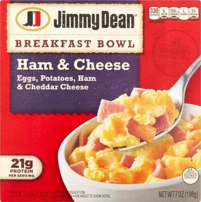 JIMMY DEAN, HAM & CHEESE BREAKFAST BOWL