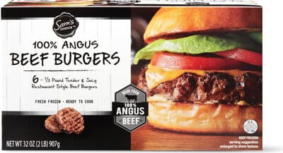 100% ANGUS BEEF BURGERS, BEEF