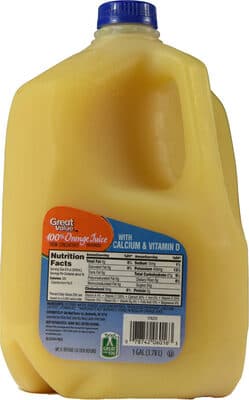 GREAT VALUE, 100% ORANGE JUICE