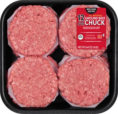 80% LEAN/20% FAT GROUND BEEF CHUCK PATTIES