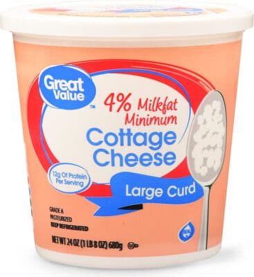 GREAT VALUE, COTTAGE CHEESE LARGE CURD