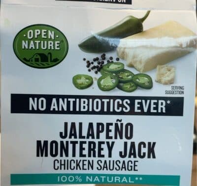 JALAPENO MONTEREY JACK CHICKEN SAUSAGE, JALAPENO MONTEREY JACK
