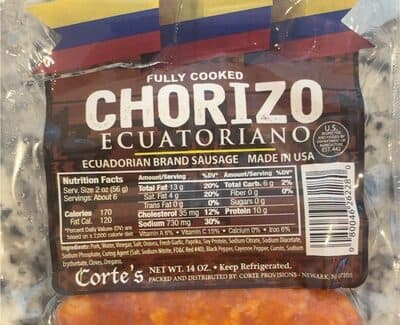 CHORIZO ECUATORIANO SAUSAGE, CHORIZO
