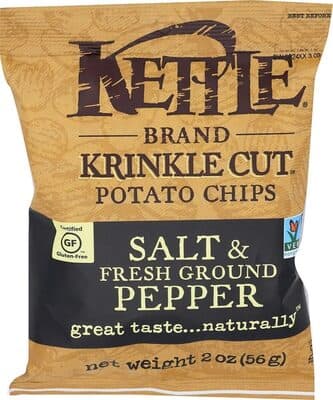 SALT & FRESH GROUND PEPPER KRINKLE CUT POTATO CHIPS, SALT & FRESH GROUND PEPPER