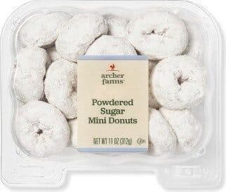 POWDERED SUGAR MINI DONUTS, POWDERED SUGAR