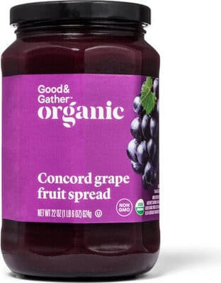 ORGANIC CONCORD GRAPE FRUIT SPREAD, CONCORD GRAPE