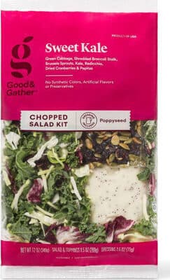 SWEET KALE GREEN CABBAGE, SHREDDED BROCCOLI STALK, BRUSSELS SPROUTS, KALE, RADICCHIO, DRIED CRANBERRIES & PEPITAS CHOPPED SALAD KIT, SWEET KALE