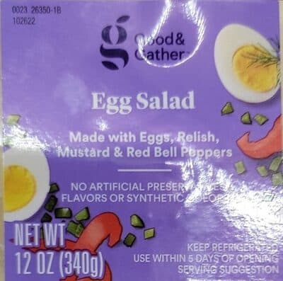EGG SALAD MADE WITH EGGS, RELISH, MUSTARD & RED BELL PEPPERS, EGG