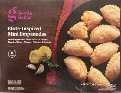 ELOTE-INSPIRED MINI EMPANADAS FILLED WITH A CREAMY BLEND OF CORN, CHEESE, CILANTRO & SPICES, ELOTE-INSPIRED