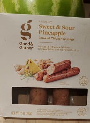 SWEET & SOUR PINEAPPLE SMOKED CHICKEN SAUSAGE, SWEET & SOUR PINEAPPLE