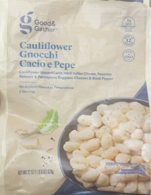 CAULIFLOWER GNOCCHI CACIO E PEPE WITH HARD ITALIAN CHEESE, PECORINO ROMANO & PARMIGIANO REGGIANO CHEESES & BLACK PEPPER, CAULIFLOWER GNOCCHI CACIO E PEPE