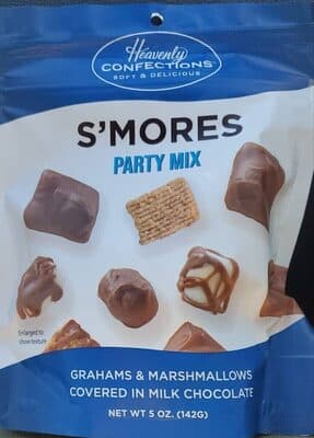 S'MORES GRAHAMS & MARSHMALLOWS COVERED IN MILK CHOCOLATE PARTY MIX, S'MORES