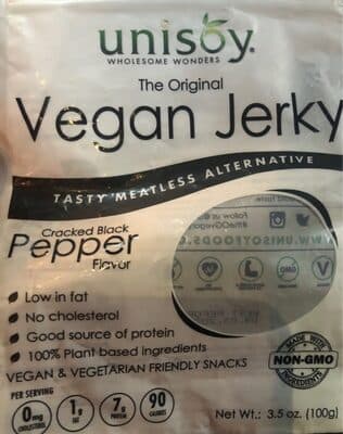 CRACKED BLACK PEPPER THE ORIGINAL VEGAN JERKY, CRACKED BLACK PEPPER
