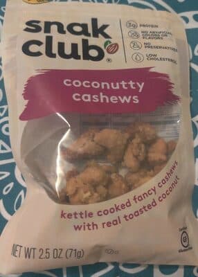 COCONUTTY CASHEWS WITH REAL TOASTED COCONUT, COCONUTTY