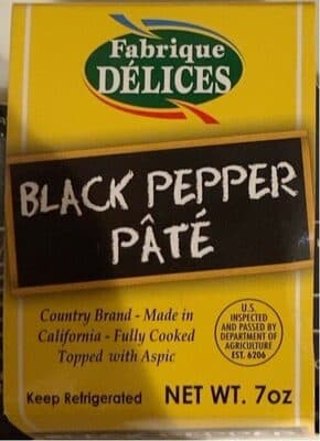 BLACK PEPPER PATE, BLACK PEPPER