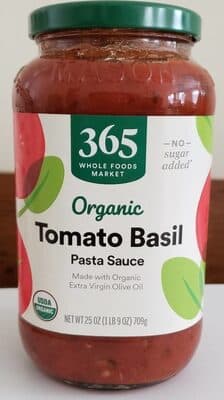 365 EVERYDAY VALUE, ORGANIC PASTA SAUCE, TOMATO BASIL