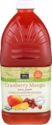 100% CRANBERRY MANGO FLAVORED APPLE JUICE FROM CONCENTRATE, CRANBERRY MANGO