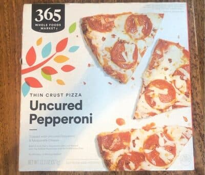 UNCURED PEPPERONI TOPPED WITH UNCURED PEPPERONI & MOZZARELLA CHEESE THIN CRUST PIZZA, UNCURED PEPPERONI