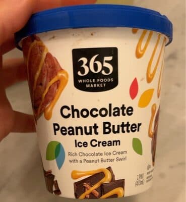 CHOCOLATE PEANUT BUTTER RICH CHOCOLATE ICE CREAM WITH A PEANUT BUTTER SWIRL, CHOCOLATE PEANUT BUTTER