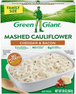 GREEN GIANT, MASHED CAULIFLOWER, CHEDDAR & BACON